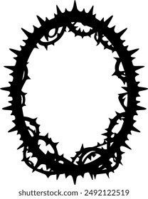 Black decoration frame inspired by Halloween,thorn