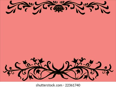 black decoration isolated on pink background