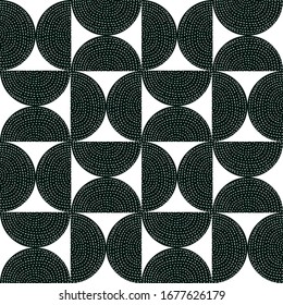 Black decorative abstract seamless pattern in the style of the 60s.
 Can be used in textile industry, paper, background, scrapbooking.
