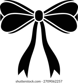 Black decorative bow isolated on white background