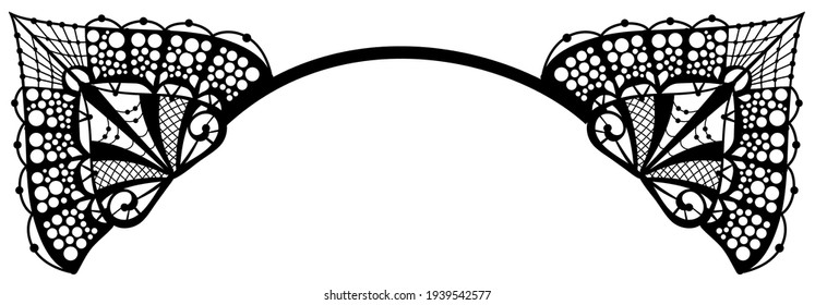 Black decorative cat ears isolated on white. Vector illustration