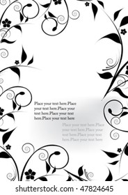 black decorative design with flowers