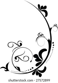 black decorative design isolated on white background