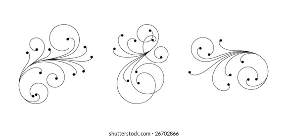 black decorative elements on a white background
