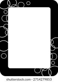 Ícone de quadro decorativo preto com padrão de borda circular abstrato, elemento de design ornamental para layouts gráficos criativos