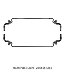 black decorative frame with swirls at the corners.