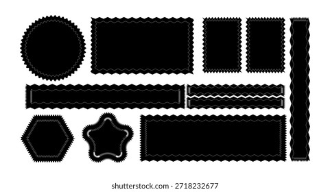 Marcos decorativos negros y Formas con bordes dentados