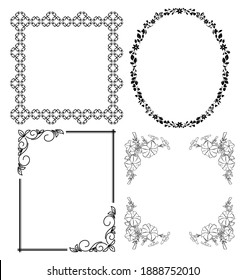 black decorative frames - vector set