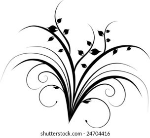 black decorative leaf isolated on white