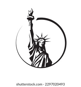 Black decorative liberty logo vector illustration