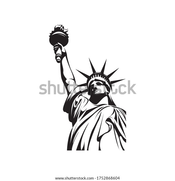 Black Decorative Liberty Logo Vector Illustration Stock Vector (Royalty ...