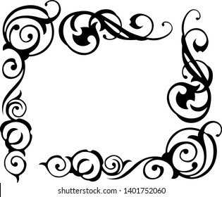 black decorative monogram ornament vector