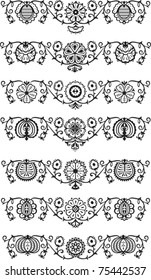 black decorative ornament floral elements