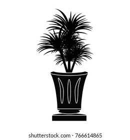 
Black decorative plants in black pots on a white background , Vector decorative black tree , Isolated black tree.