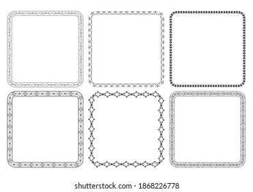 black decorative vector frames with ornaments