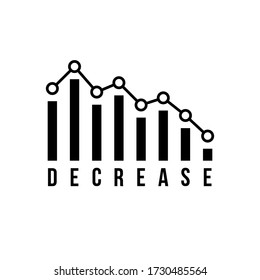 black decrease icon like market falls. flat simple trend modern inflation impact logotype graphic design isolated on white. concept of economic collapse or finance problem or negative revenue