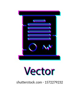 Black Decree, paper, parchment, scroll icon icon isolated on white background.  Vector Illustration