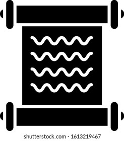 Black Decree, paper, parchment, scroll icon icon isolated on white background.  Vector Illustration