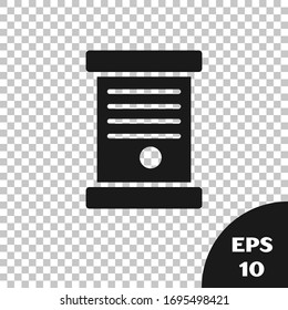 Black Decree, paper, parchment, scroll icon icon isolated on transparent background.  Vector Illustration