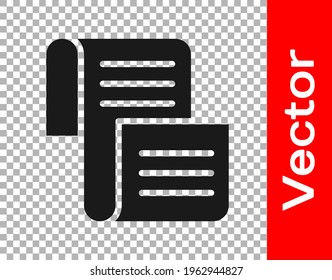 Black Decree, paper, parchment, scroll icon icon isolated on transparent background.  Vector