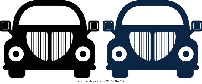 Black And Deep Blue Beetle Car Vector Design