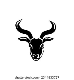 Black deer animal head vector illustration logo