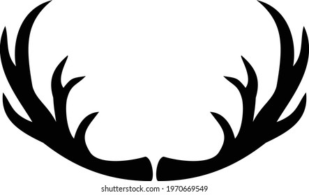 Black Deer Antler Silhouette Vector File  Horn Logo Design