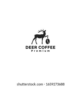 Black deer coffee creative logo design