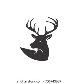 black deer head logo template