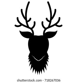 Black deer head silhouette