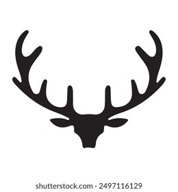 black deer head silhouette illustration, capturing the majestic essence of wildlife.
