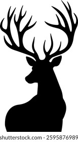 black deer head silhouette vector illustration