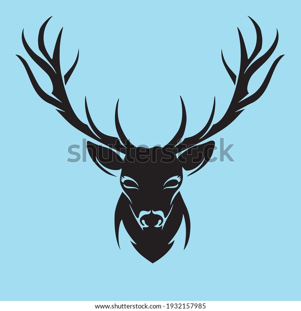 Black Deer Head Vector\
illustration