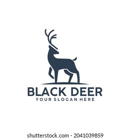 black deer logo design template