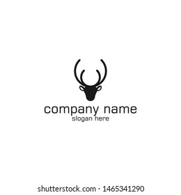 black deer logo design vector