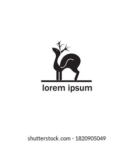 black deer logo simple design vector illustration