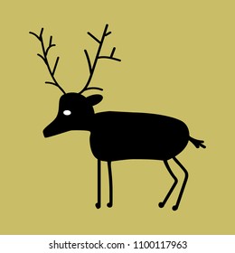 black deer silhouette