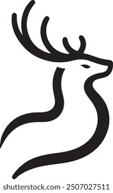 Black Deer Silhouette Vector Design
