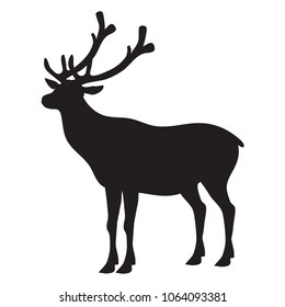 Black deer Silhouette Vector Illustration 