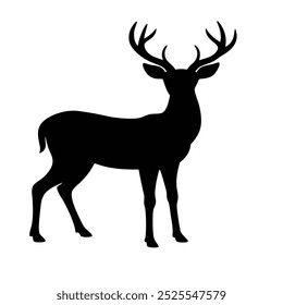 The black Deer silhouette vector illustration.