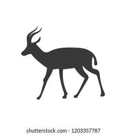 Black deer silhouette,wildlife illustration,deer icon vector