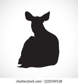 Black deer vector, on the white Background.