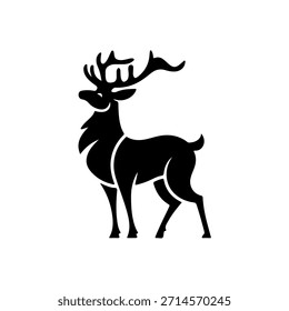 Design de Silhueta de Vetor de Veado Preto