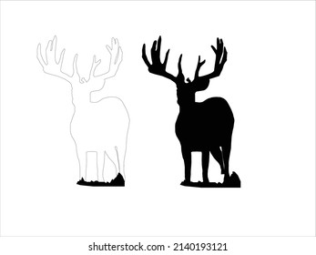 Black Deer Vector Style Design