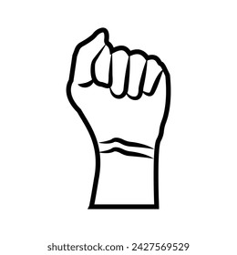 black defiant hand vector Illustrated