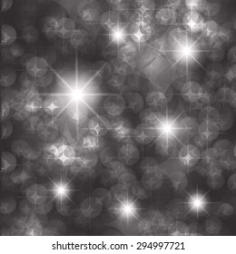 black Defocused Light, Flickering Lights, Vector abstract festive background with bokeh defocused lights. star.