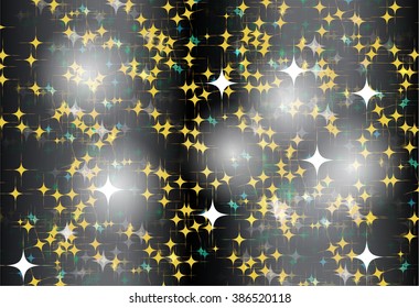 black Defocused Light, Flickering Lights, Vector abstract festive background with bokeh defocused lights. star.