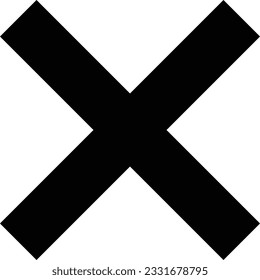 Icono de borrado negro. Cerrar icono. icono Cancelar. Eliminar icono. Símbolo de signo del vector.