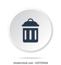 Black Delete icon on white web button