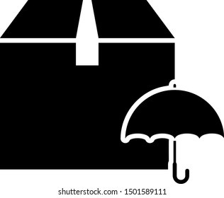 Black Delivery Package Umbrella Symbol Icon Stock Vector (Royalty Free ...